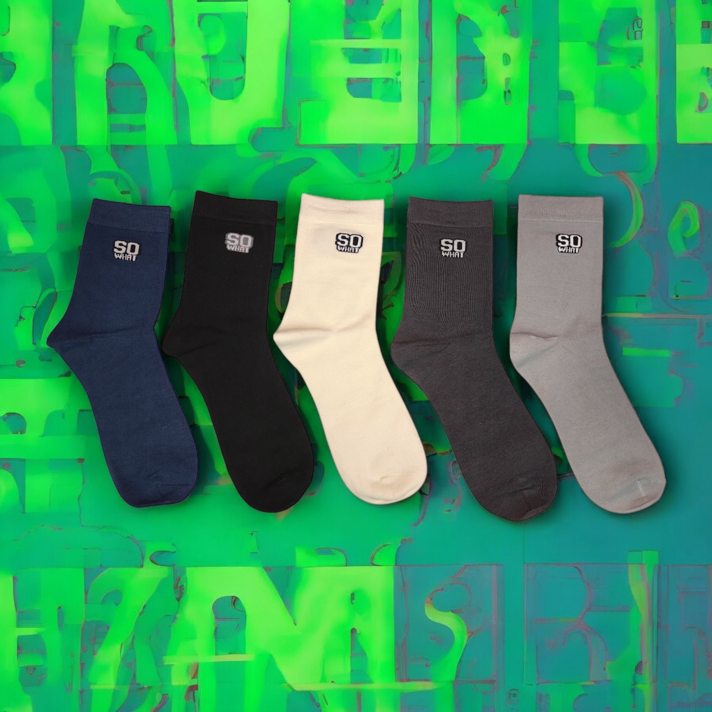 SO WHAT | Special Design Length Socks | Pack of 2 Pair |  FREE SIZE