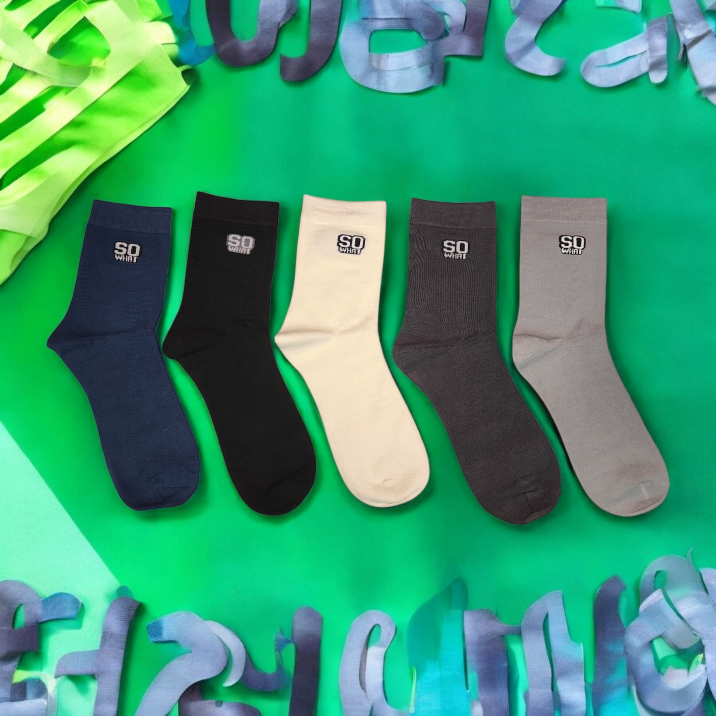 SO WHAT | Special Design Length Socks | Pack of 2 Pair |  FREE SIZE