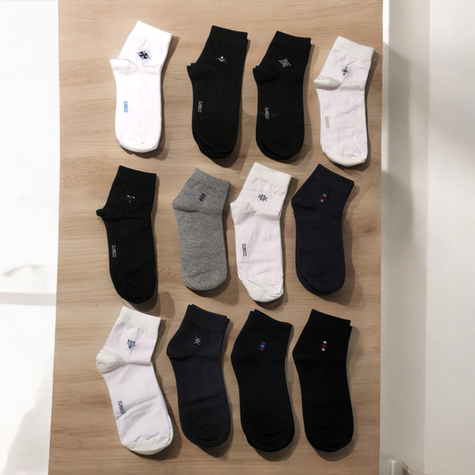 Black & White Combo Pack | 12 pair of socks | FPEE SIZE